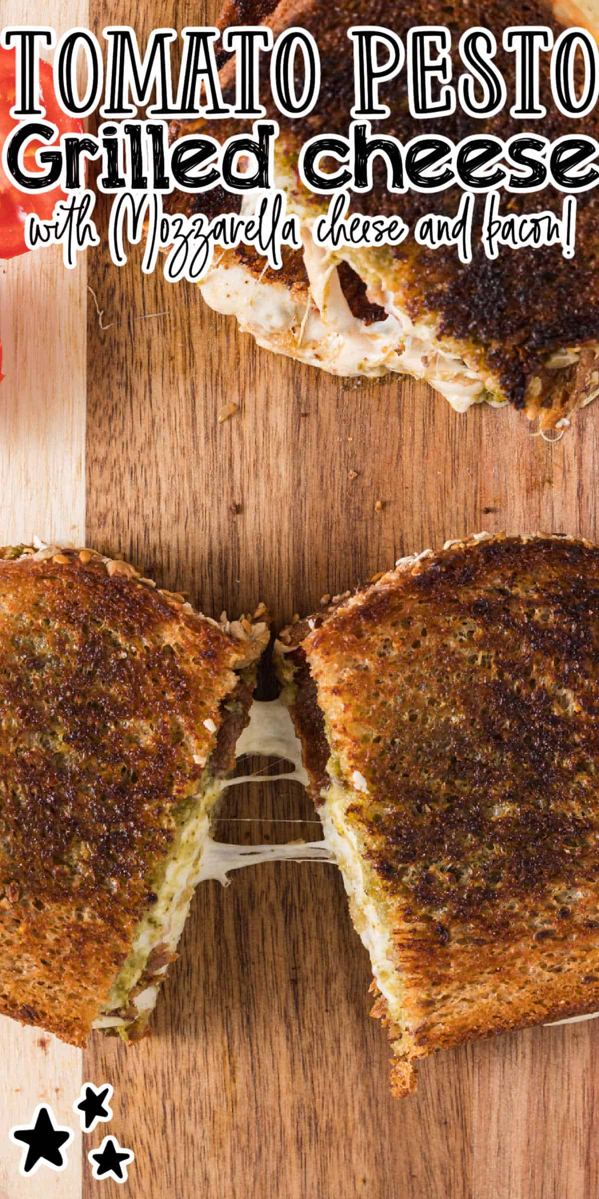 Pesto Grilled Cheese Sandwich Recipe With Mozzarella And Bacon