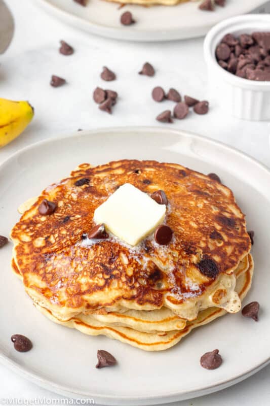 Banana Chocolate Chip Pancakes • MidgetMomma