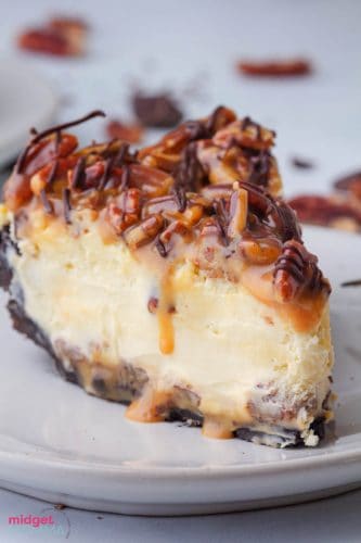 The Best Turtle Cheesecake Recipe • MidgetMomma