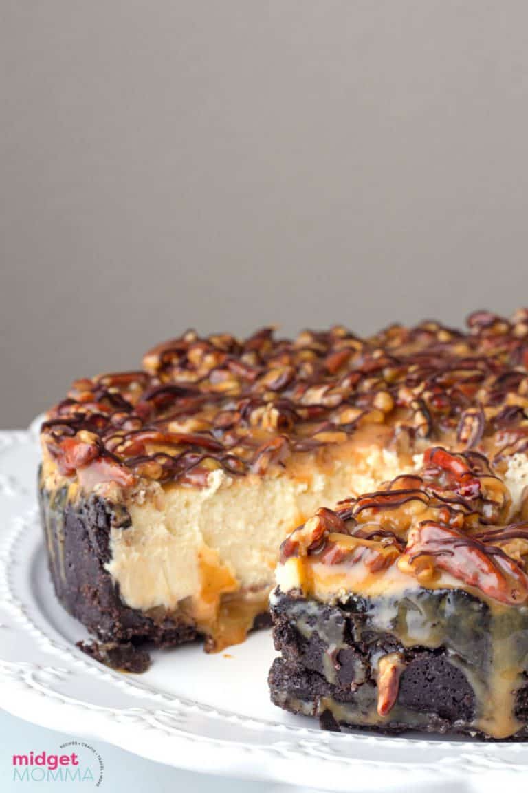 The Best Turtle Cheesecake Recipe • MidgetMomma