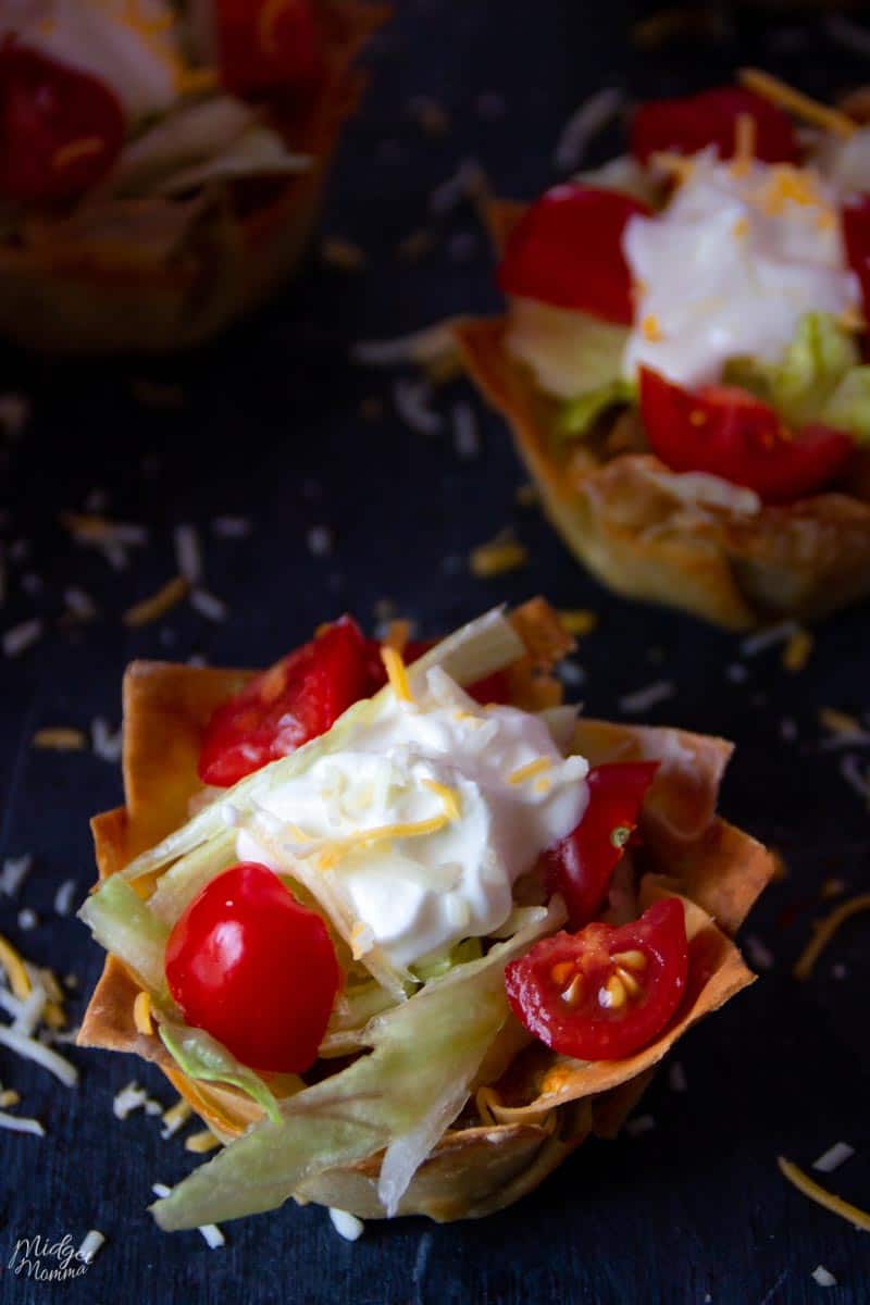 Crunchy Taco Cups with Beef and Cheese - MidgetMomma