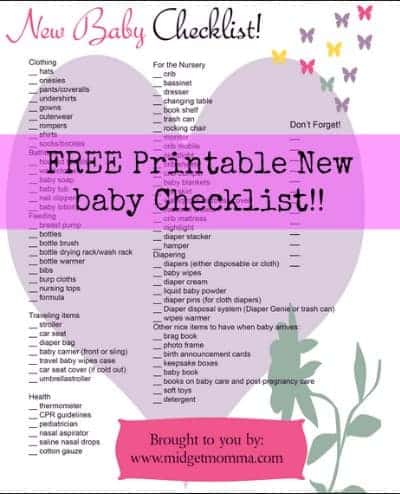 New Baby Checklist - What To Get When Expecting, Pregnant Chicken