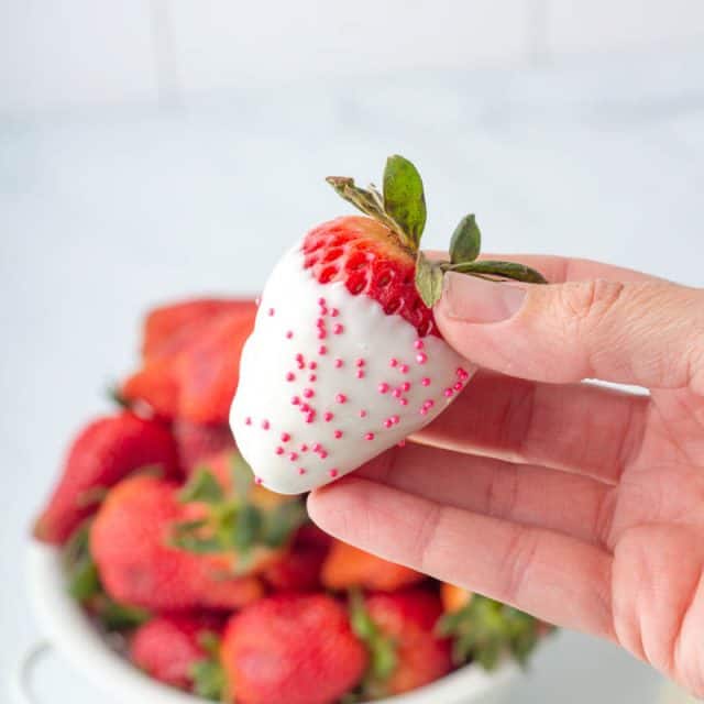 Valentine's Day White Chocolate Covered Strawberries