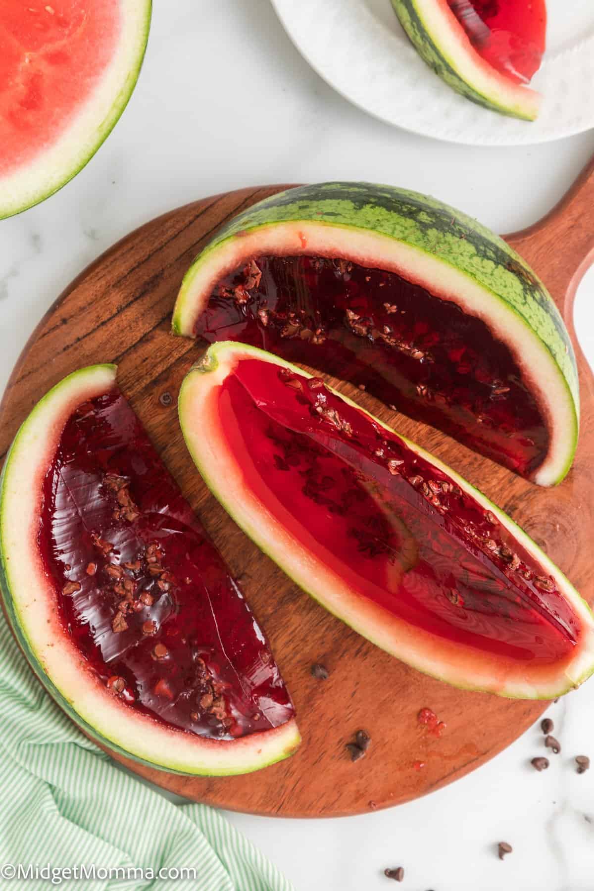 Watermelon Jell-O Slices Recipe (How to Fill a Watermelon with Jello)