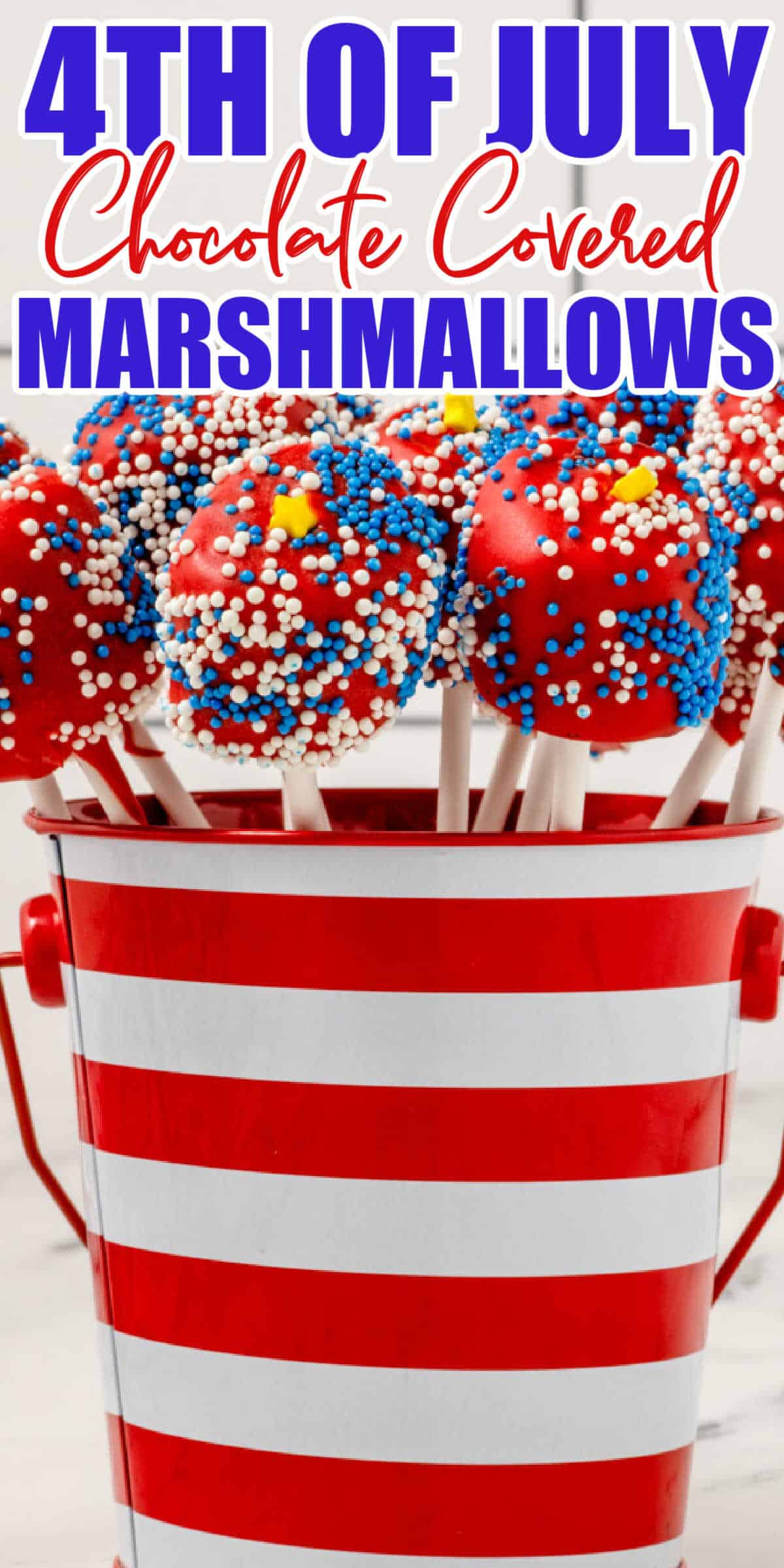 Patriotic Chocolate Covered Marshmallow Pops Recipe