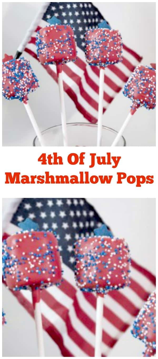 Patriotic Chocolate Covered Marshmallow Pops Recipe