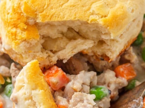 Easy Biscuit Chicken Pot Pie Recipe (Simple Ingredients)