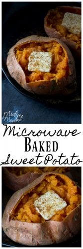 Easy & Delicious Microwave Baked Sweet Potato • MidgetMomma