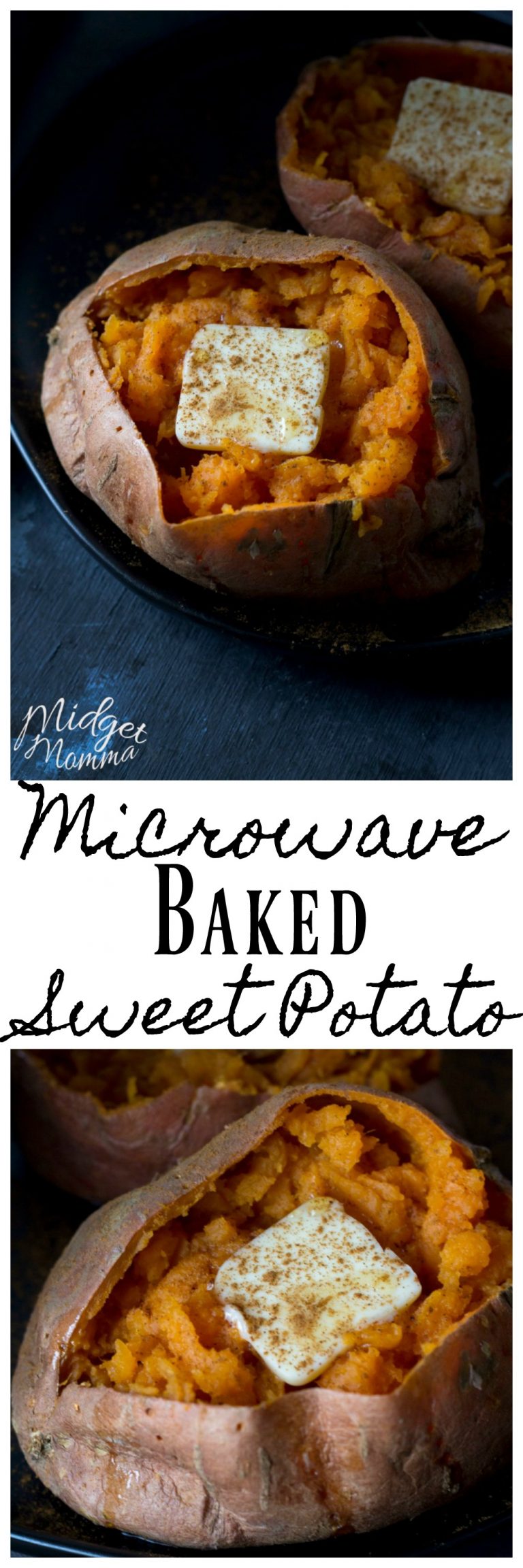 Easy & Delicious Microwave Baked Sweet Potato • Midgetmomma