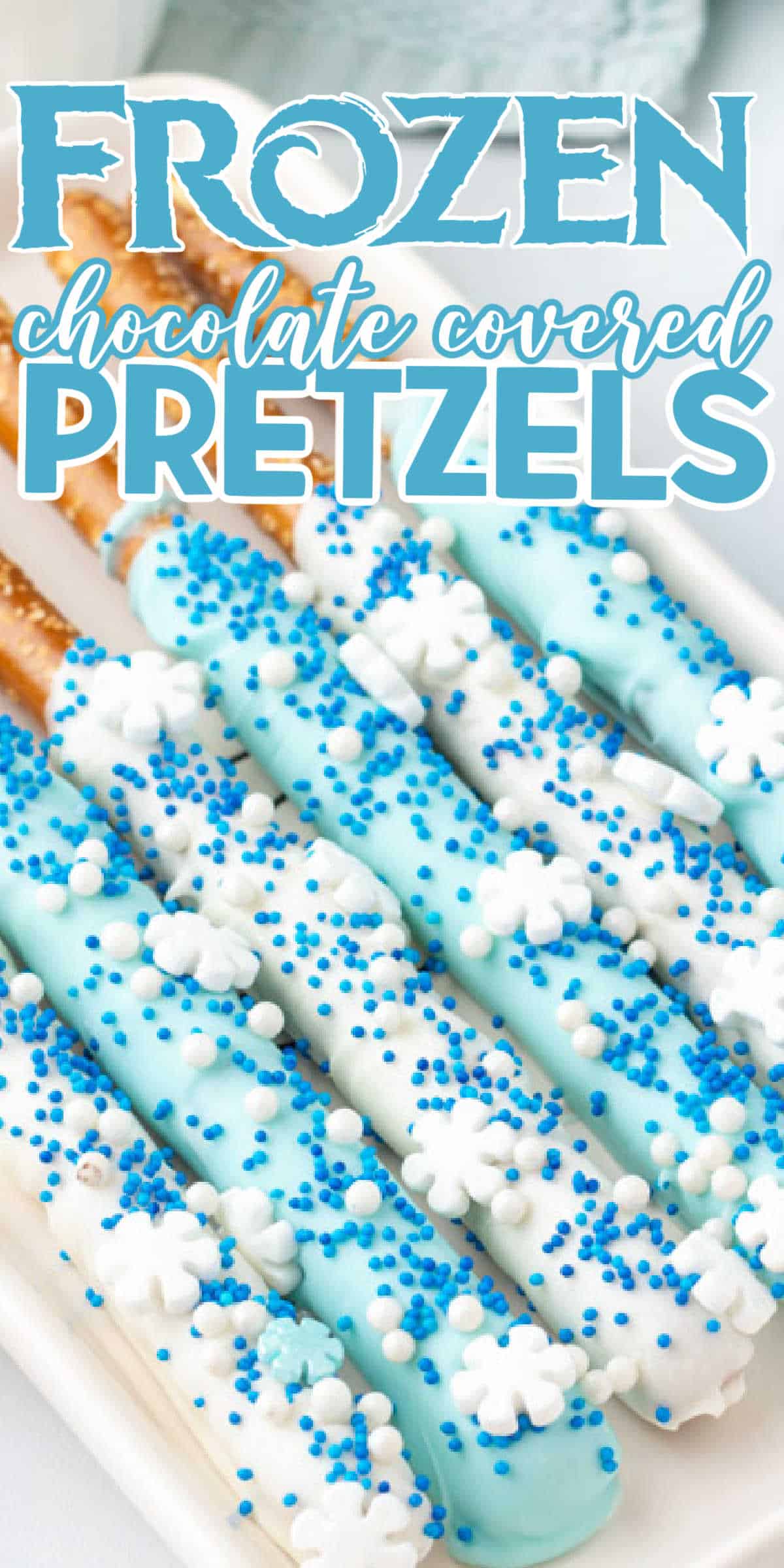 Disney Frozen Inspired Chocolate Covered Pretzel Rods