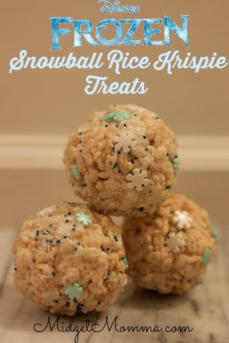 Disney Frozen Inspired Snowball Rice Krispie Treat