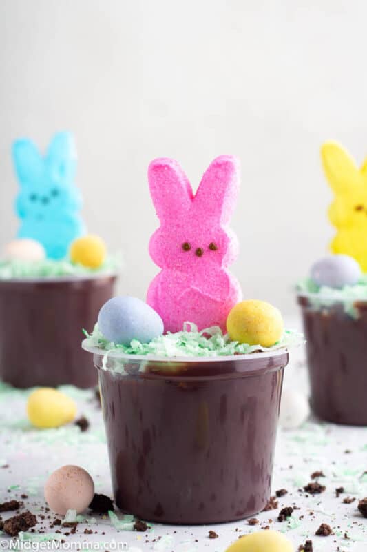 Easter Bunny Dirt Cups Recipe • MidgetMomma