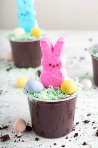 Easter Bunny Dirt Cups Recipe • MidgetMomma