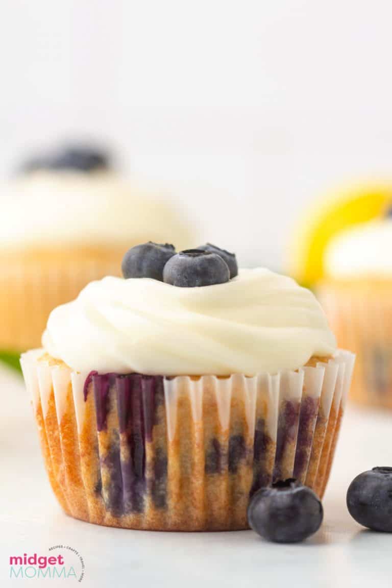 Homemade Blueberry Cupcakes made with fresh blueberries