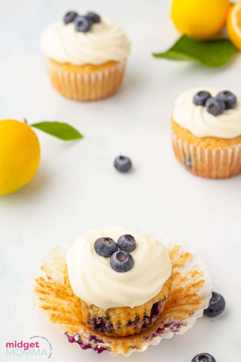 Homemade Blueberry Cupcakes made with fresh blueberries