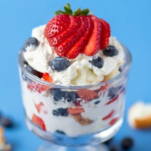 Strawberry Blueberry Trifle Desseert Recipe • MidgetMomma.com