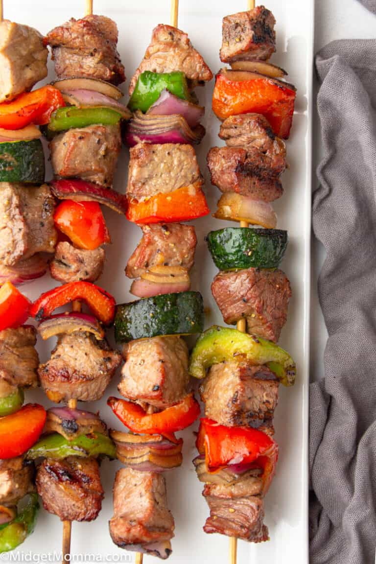 The BEST Grilled Steak Kabobs with homemade Marinade• MidgetMomma