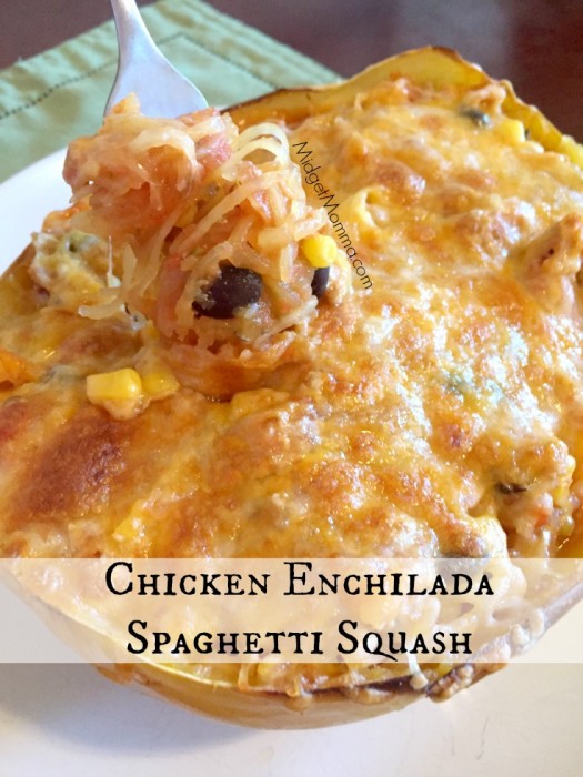 Chicken Enchilada Spaghetti Squash • MidgetMomma