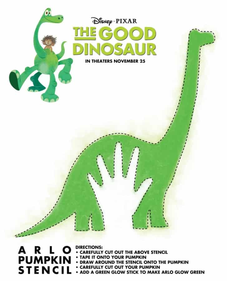 The Good Dinosaur Pumpkin Stencil Printable