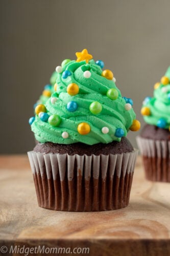 Christmas Tree Cupcakes With Homemade Frosting & Cupcakes