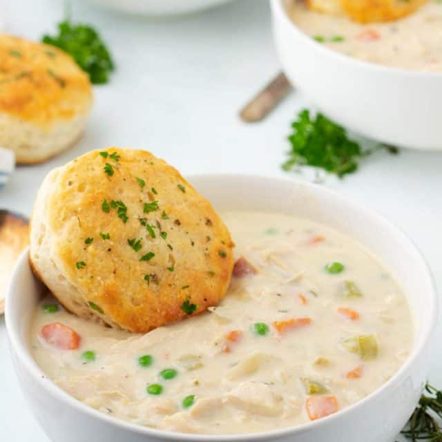 Chicken Pot Pie Soup • MidgetMomma