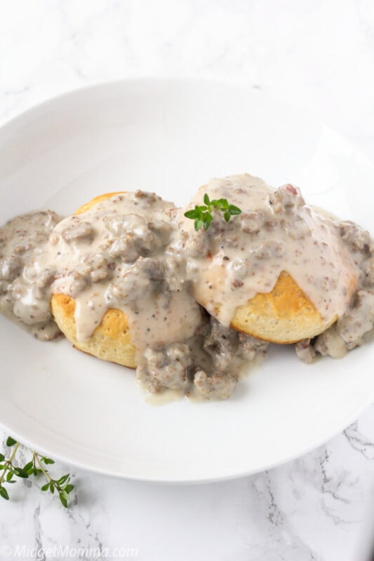 Southern Style Biscuits and Gravy with Homemade Sausage Gravy