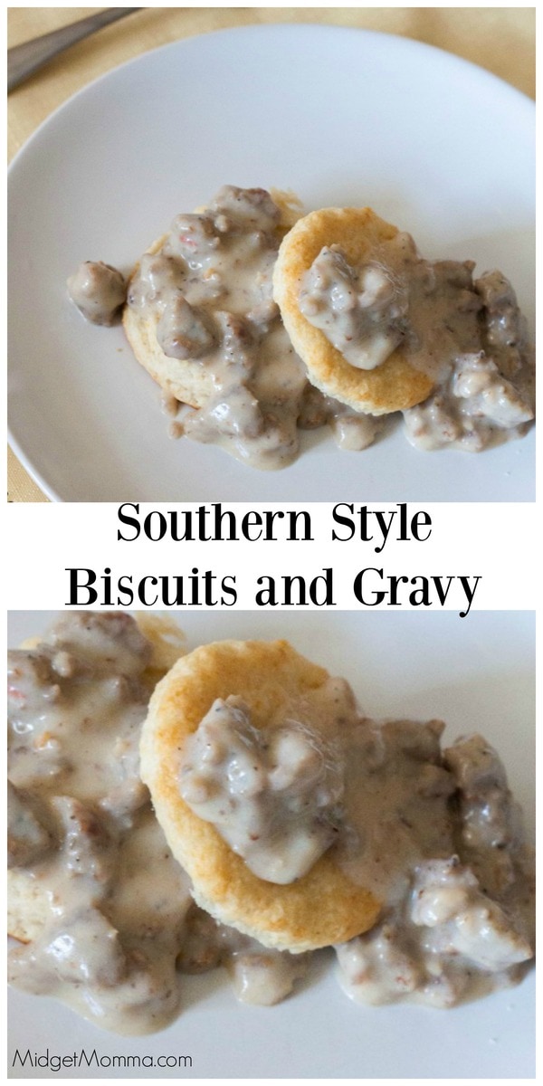Southern Style Biscuits and Gravy • MidgetMomma
