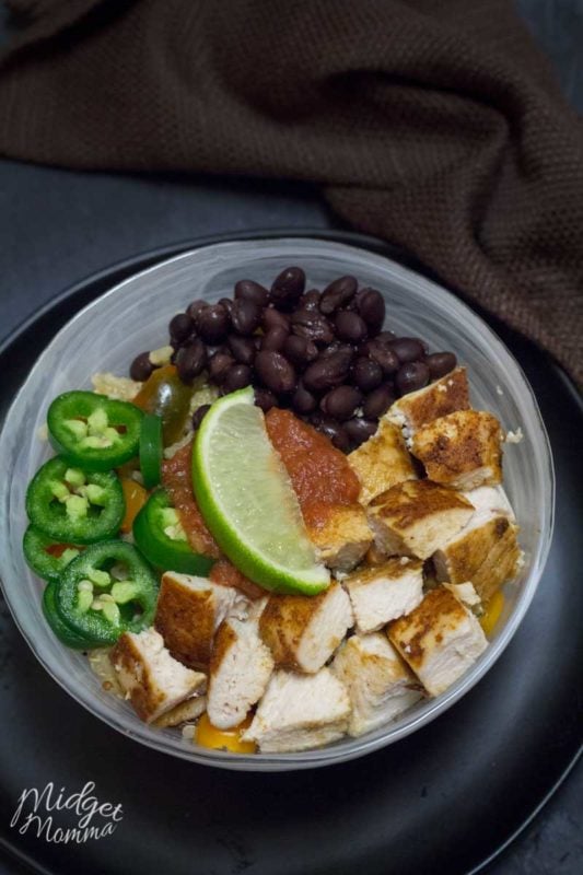 Easy Quinoa Chicken Burrito Bowls • MidgetMomma