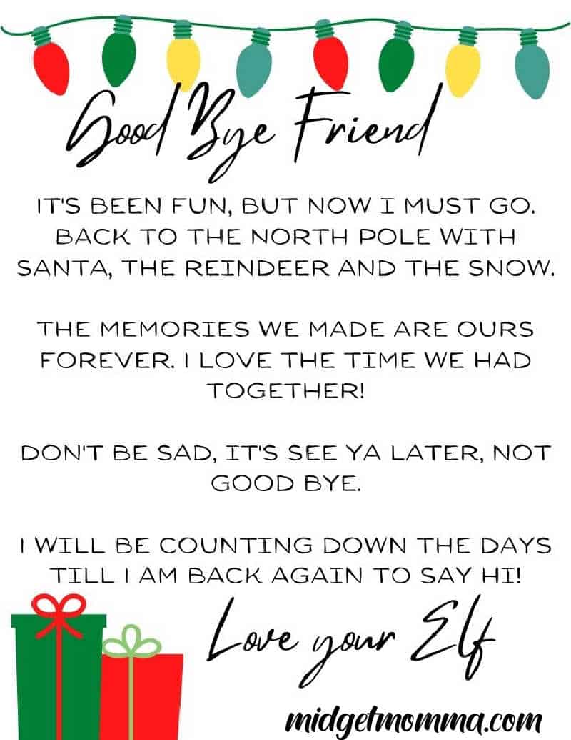 Templates Paper Farewell from the Elves Going Away Letter Goodbye
