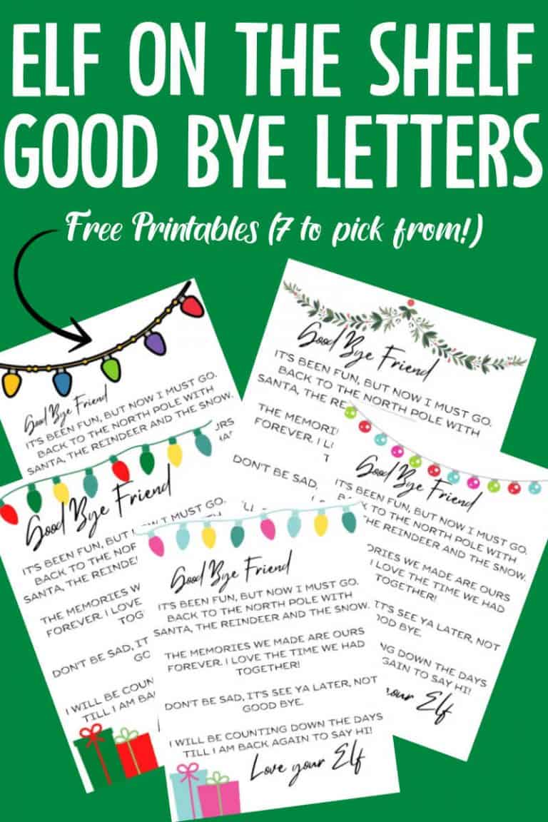 31 FREE Elf on the Shelf Goodbye Letter Printables