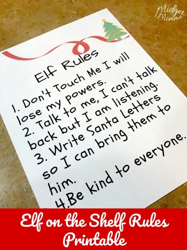 Elf On The Shelf Rules FREE Printable MidgetMomma