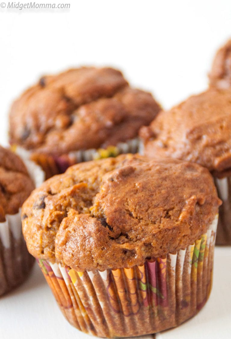 Pumpkin Banana Chocolate Chip Muffins • MidgetMomma