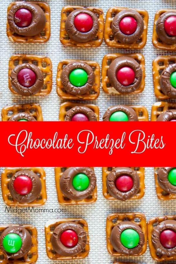 Sweet and Salty Holiday Chocolate Pretzel Bites • MidgetMomma