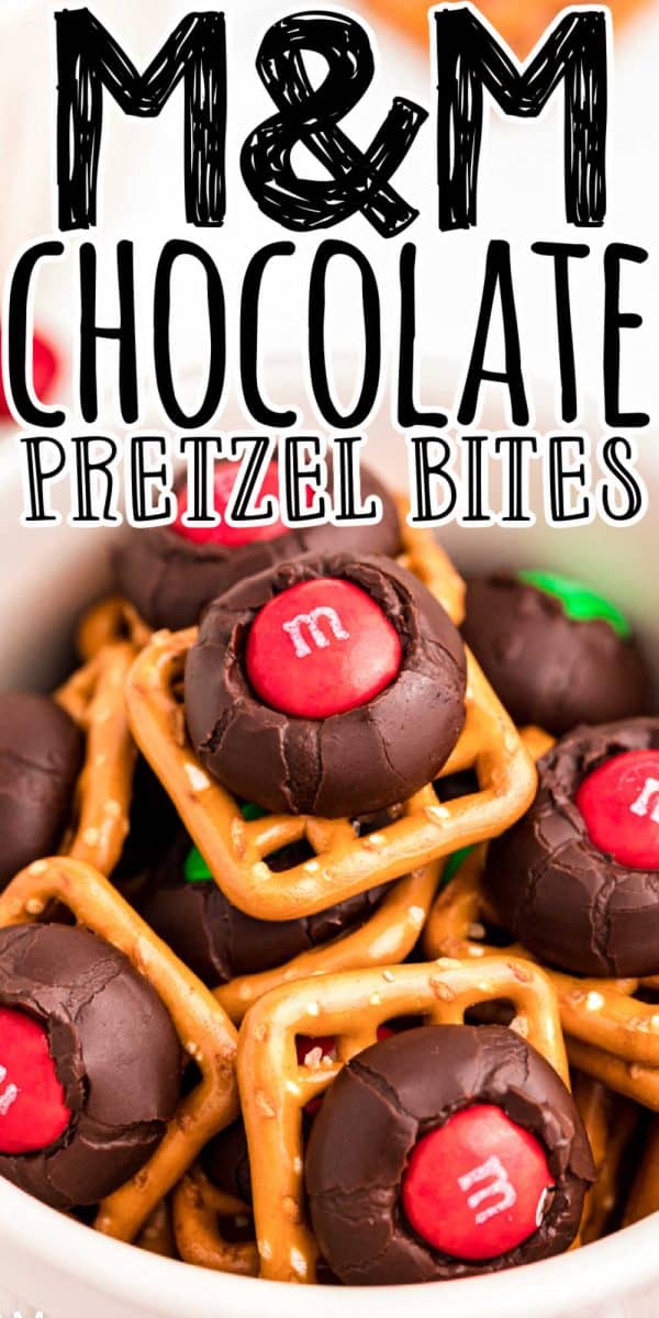 White Chocolate Pretzel Bites with M&Ms
