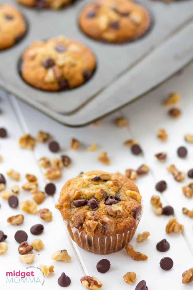 Chocolate Chip Banana Walnut Muffins (Chunky Monkey Muffins_