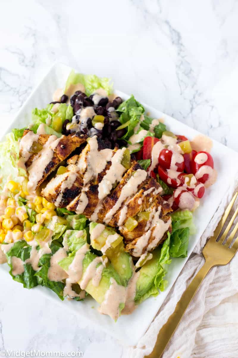 Chicken Taco Salad with Chili Lime Chicken & Homemade Salad Dressing