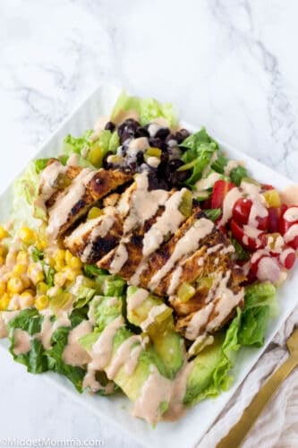 Chicken Taco Salad with Chili Lime Chicken & Homemade Salad Dressing