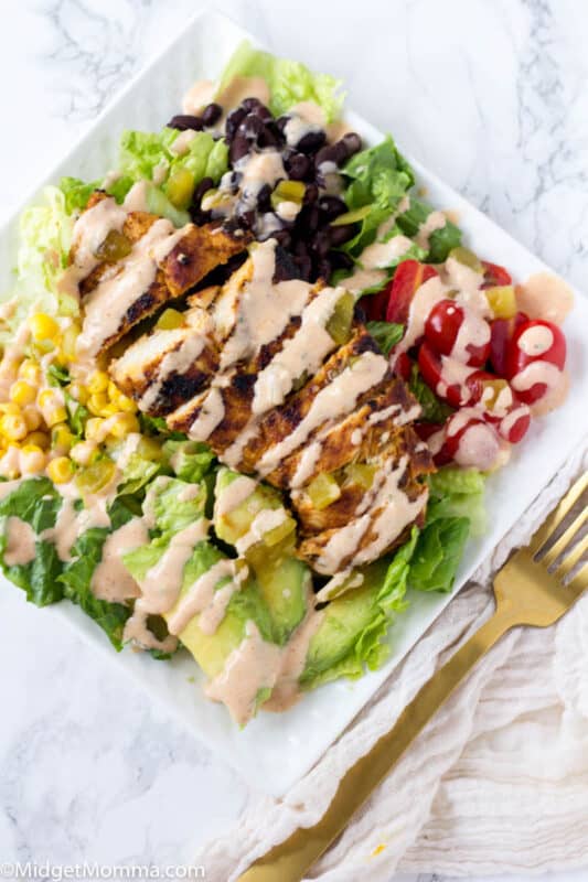 Chicken Taco Salad with Chili Lime Chicken & Homemade Salad Dressing