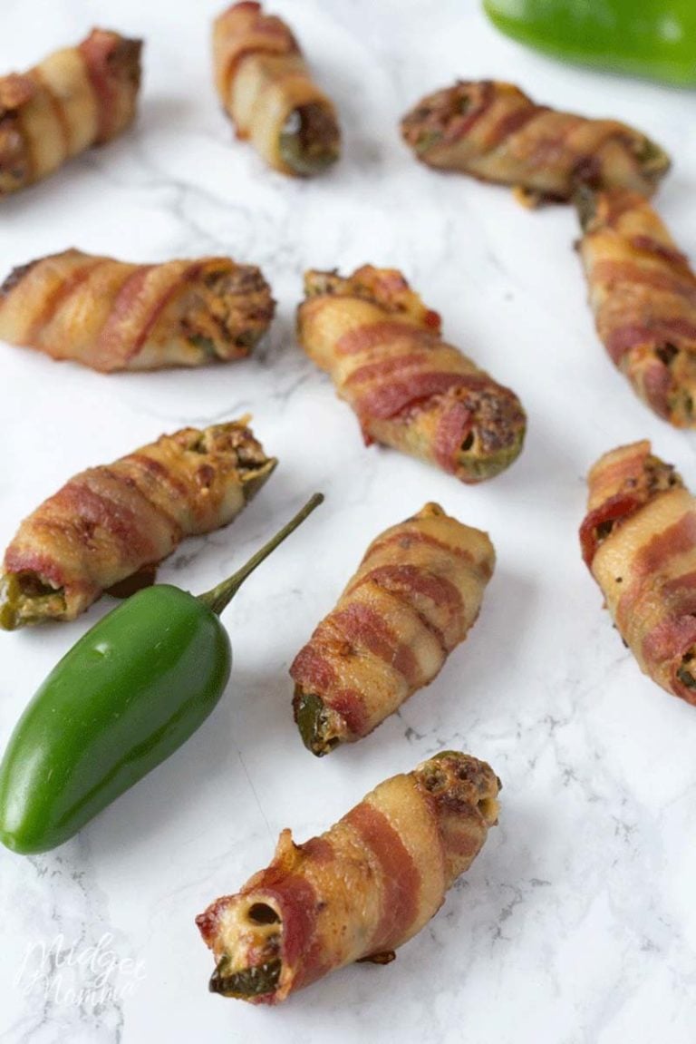 Bacon Wrapped Stuffed Jalapenos Poppers • MidgetMomma