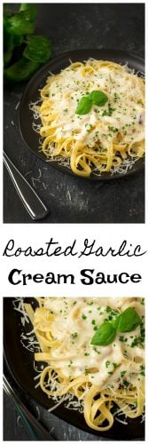 Roasted Garlic Cream Sauce Recipe • MidgetMomma