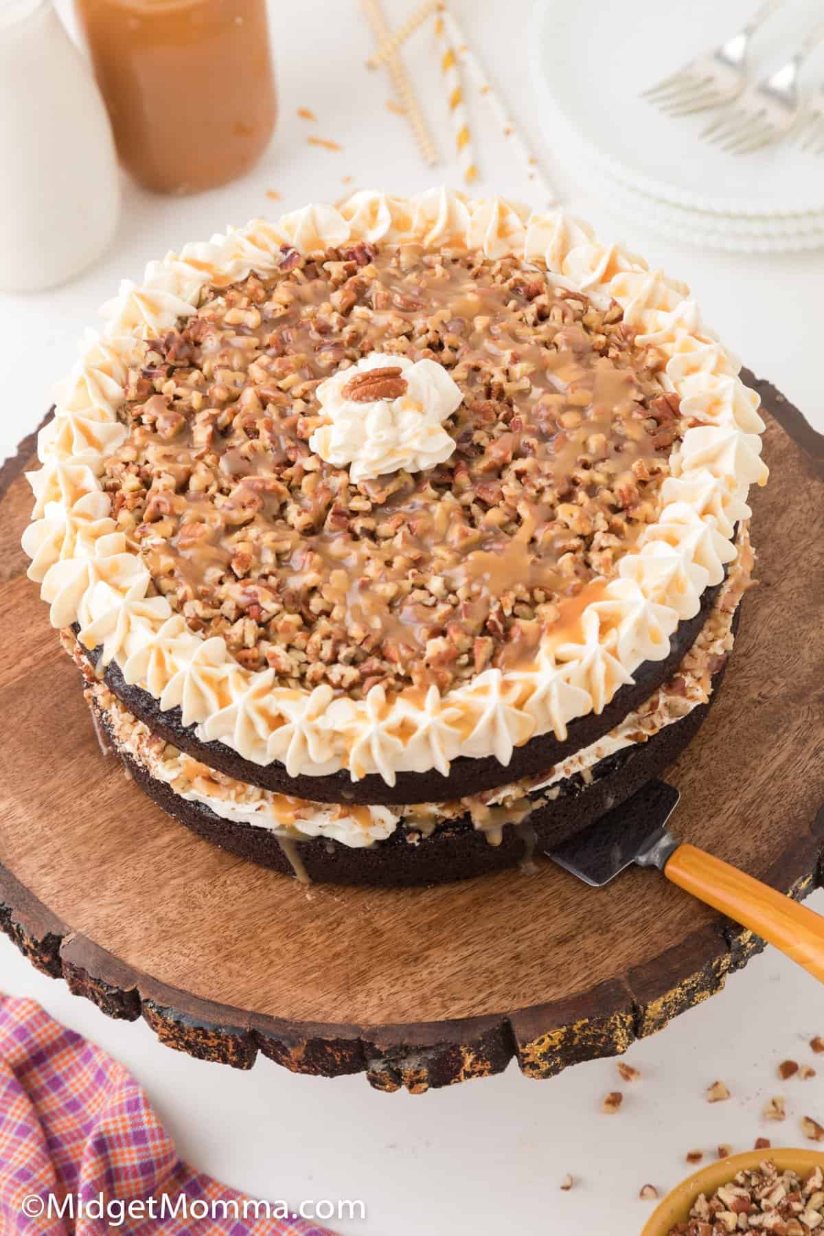 Chocolate Turtle Cake Recipe - LifeMadeDelicious.ca