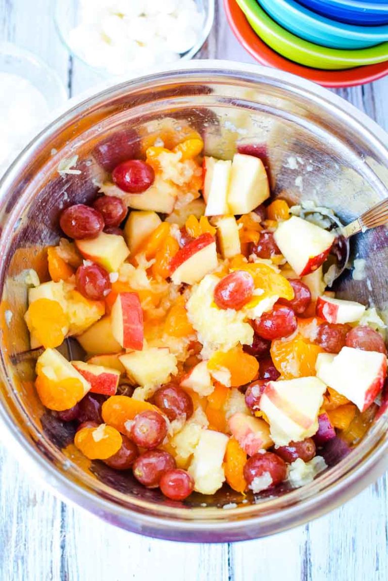 Easy Fruit Salad with Marshmallows Recipe • MidgetMomma