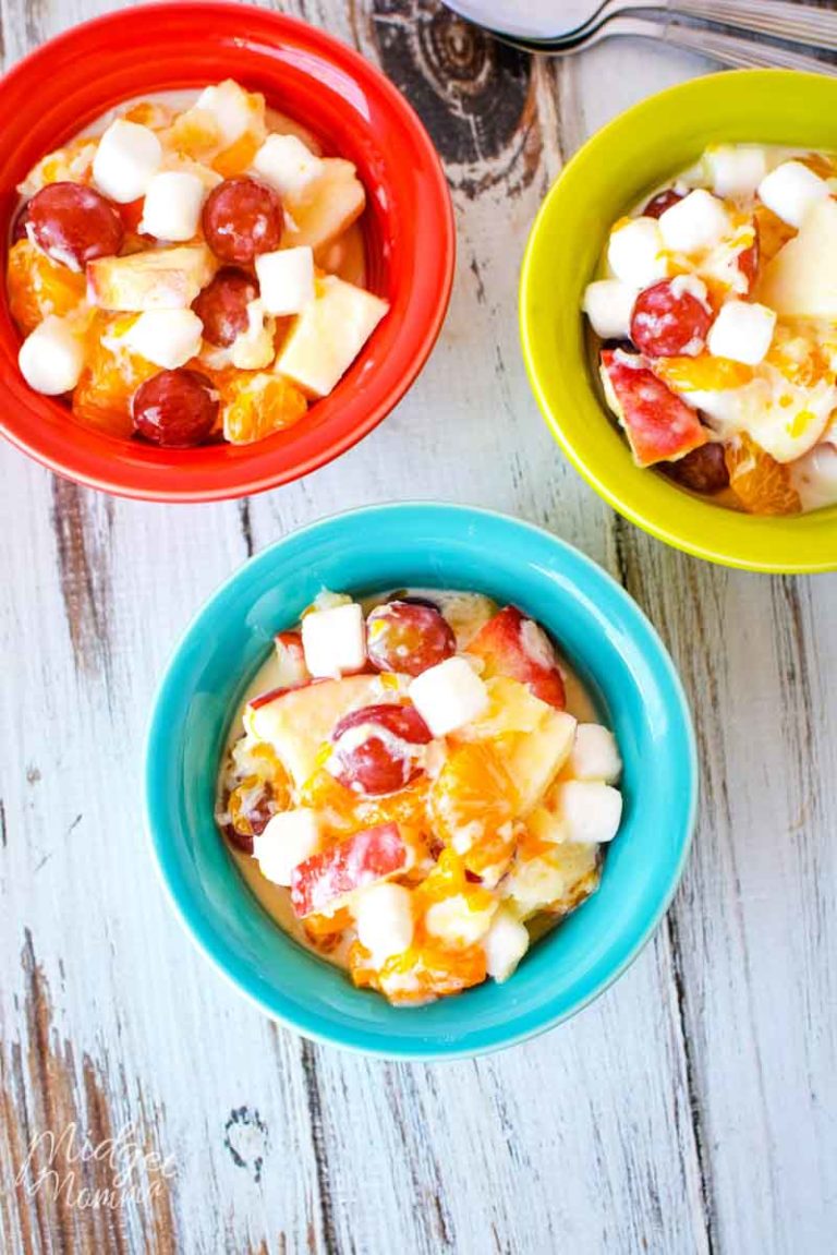 Easy Fruit Salad with Marshmallows Recipe • MidgetMomma