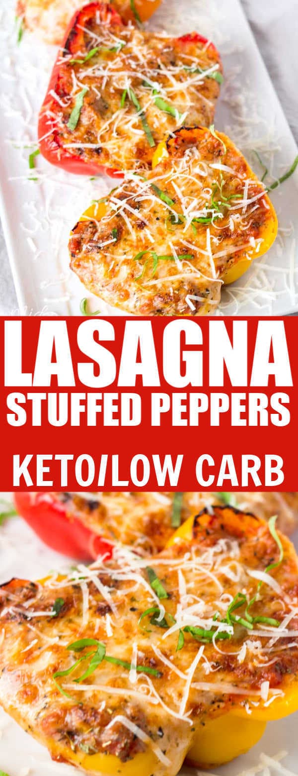 Lasagna Stuffed Peppers (Low Carb Stuffed Peppers Recipe) • MidgetMomma