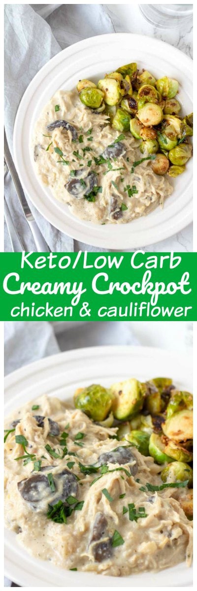 Crock-pot Creamy Italian Chicken and Cauliflower • MidgetMomma