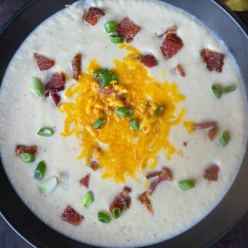 Cauliflower Soup with Bacon and Cheese • MidgetMomma