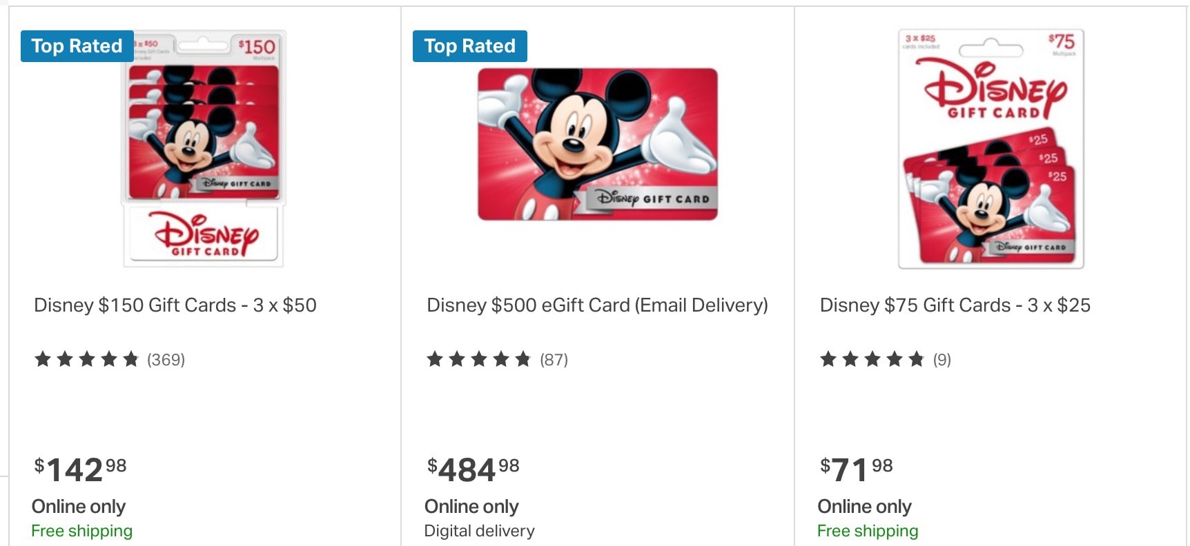 who sells discounted disney gift cards