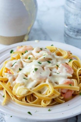 Shrimp Alfredo Pasta Recipe With Homemade Alfredo Sauce • MidgetMomma