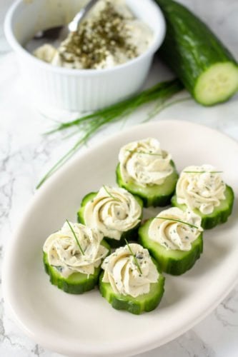 Easy Cucumber Slices With Herb & Garlic Cheese