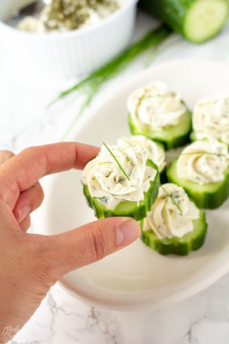 Easy Cucumber Slices With Herb & Garlic Cheese